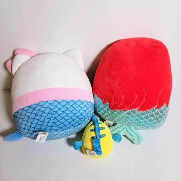 Squishmallow Plush Mermaid Bundle Ariel Flounder and Hello Kitty - Picture 6 of 8